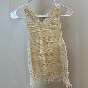 Cream Fringe Top